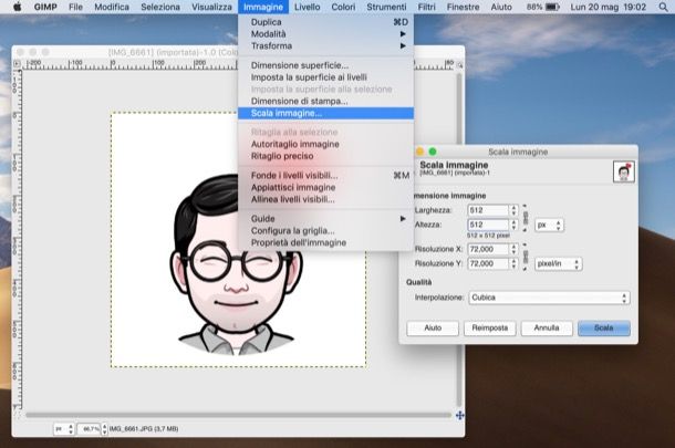 Scalare immagine GIMP