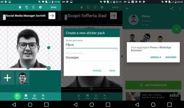 App per creare sticker WhatsApp Android