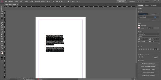 Interfaccia InDesign