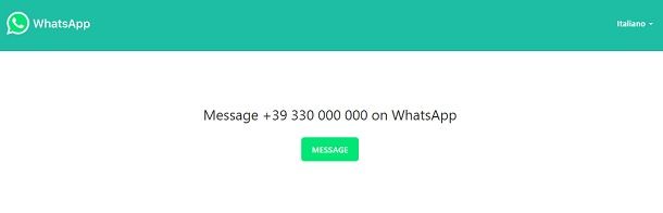 WhatsApp Web Numero non in rubrica