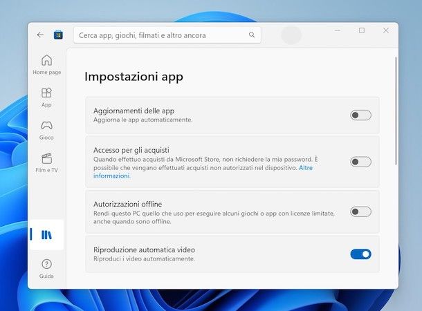 Disattivare aggiornamenti automatici applicazioni