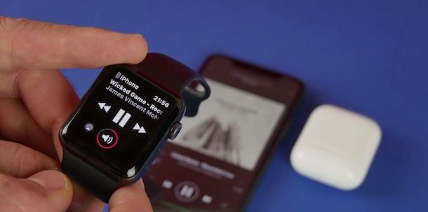Volume AirPods su Apple Watch