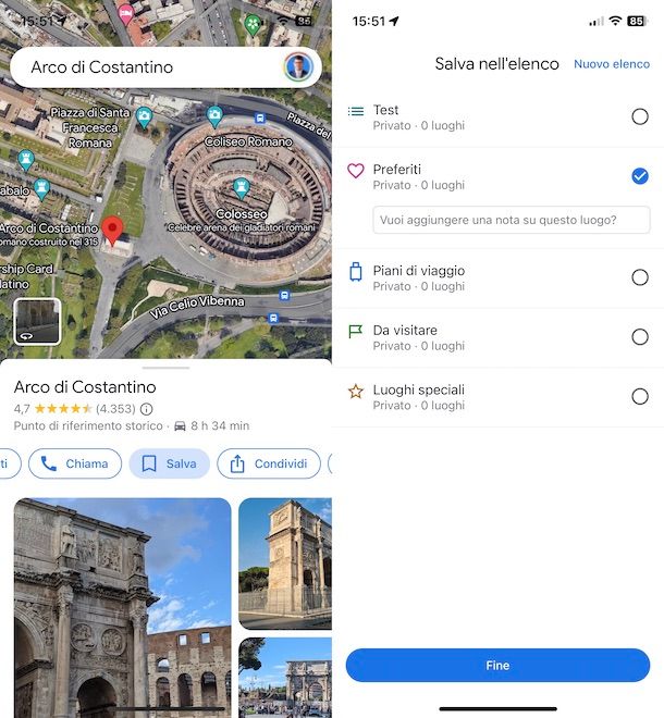 Come salvare posti su Maps iOS