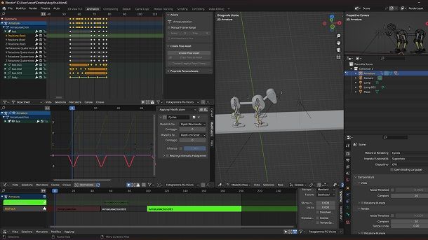 Modifica animazione 3D Blender
