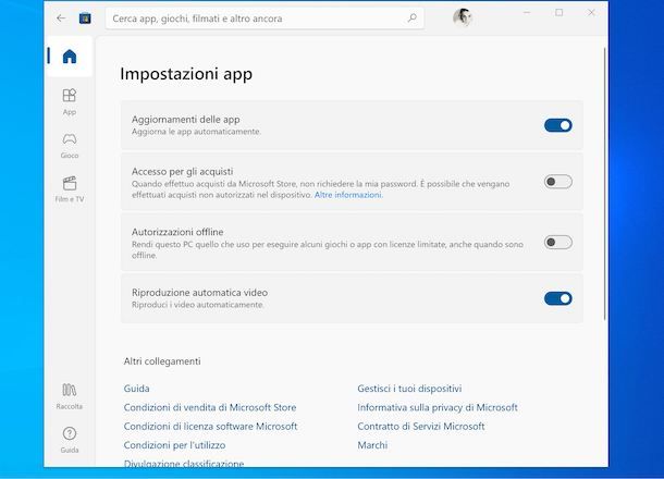 Annullare aggiornamenti automatici applicazioni Windows 10