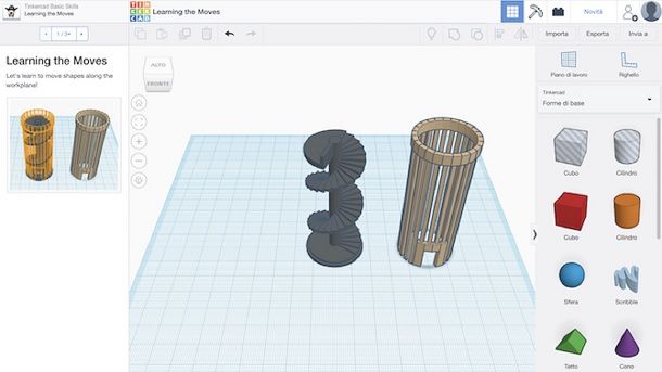Realizzare disegni in 3D online Tinkercad