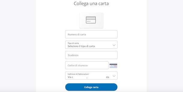 Collegare carta su PayPal