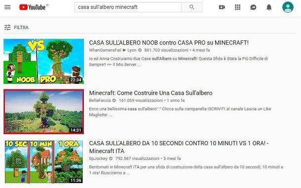 Casa sull'albero Minecraft YouTube