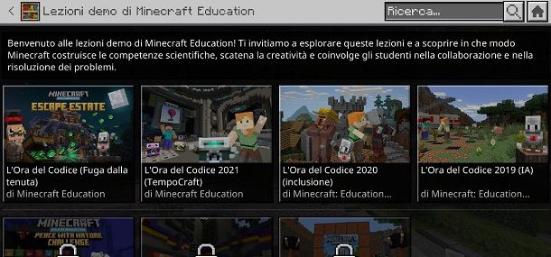 Esperienze gratuite Minecraft Education
