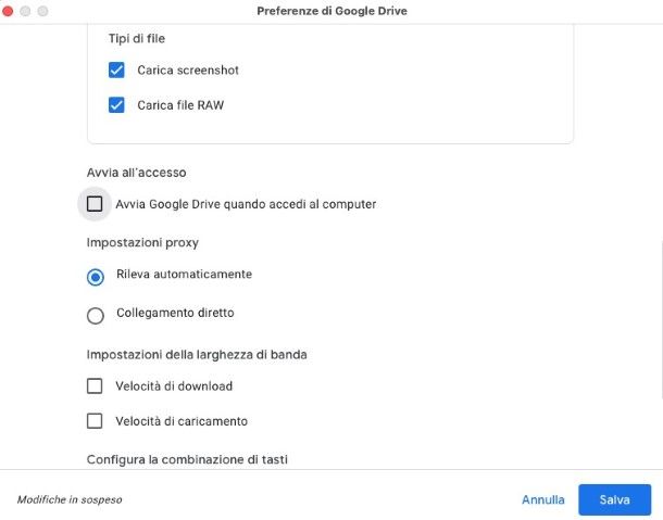 Come togliere Google Drive all'avvio