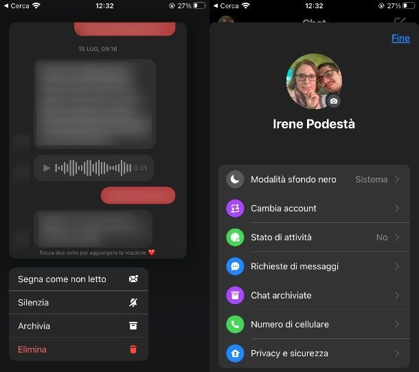 Come nascondere una conversazione su Messenger per iPhone