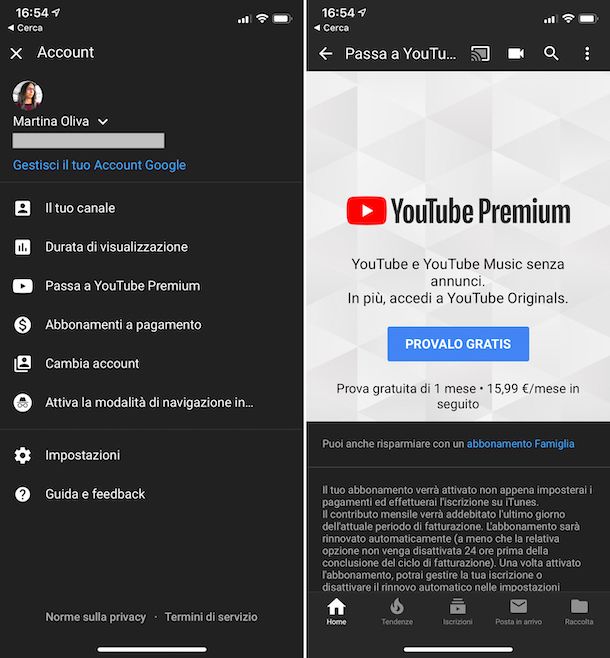 YouTube Premium iPhone