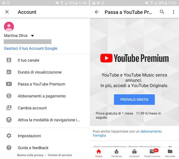 YouTube Premium Android