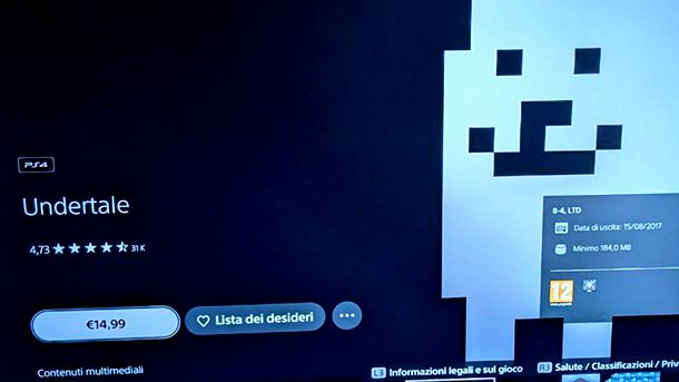 Come scaricare Undertale su console PS5
