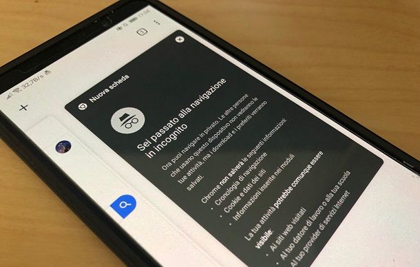 Disattivare navigazione privata Chrome Android