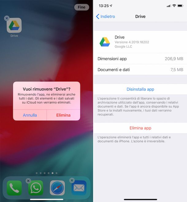 Disinstallare Google Drive su iOS