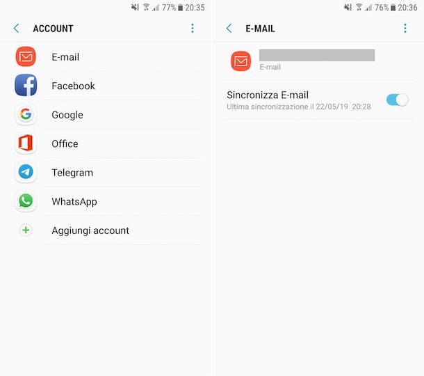 Impostazioni Android Samsung