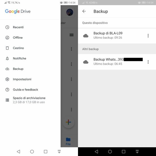 Eliminare backup WhatsApp Google Drive Android
