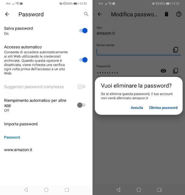 Come cancellare password memorizzate Edge