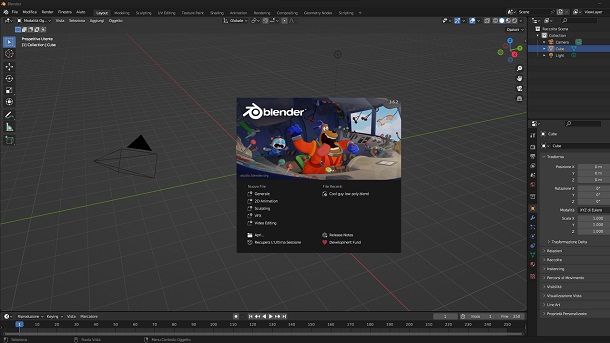 Programma per creare animazioni 3D in italiano Blender