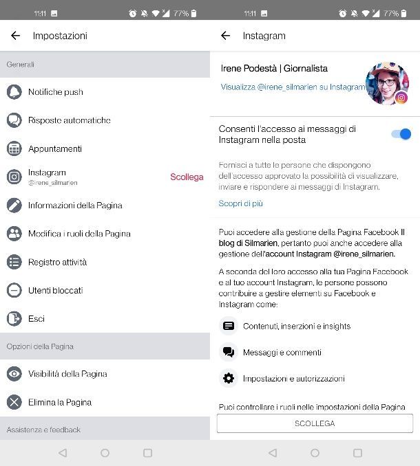 Come scollegare account Instagram da Business Manager