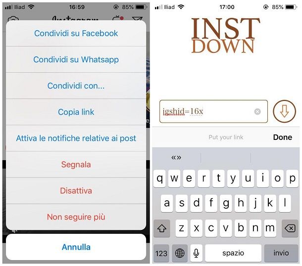 Come salvare video su iPhone da Instagram
