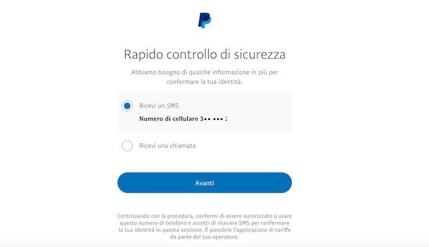 Controllo sicurezza PayPal