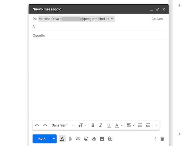 Inviare PEC con Gmail da Web