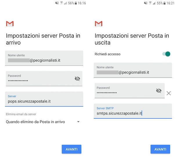 Inviare PEC con Gmail da Android