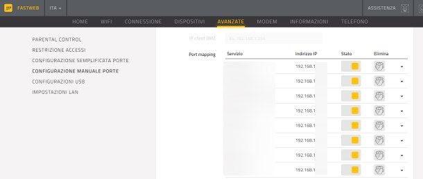 Come capire se il router è infetto - Controllare le impostazioni di port forwarding