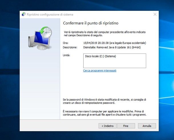 Ripristinare Windows 10 senza perdere dati
