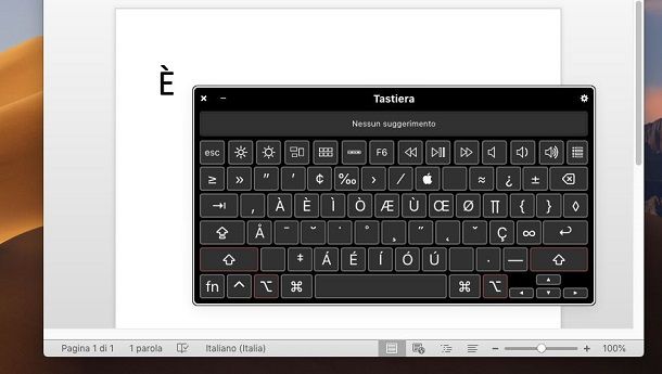 Tastiera virtuale macOS
