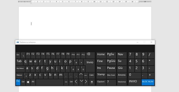 tastiera virtuale windows
