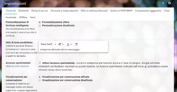 Come ingrandire i caratteri della posta elettronica Gmail