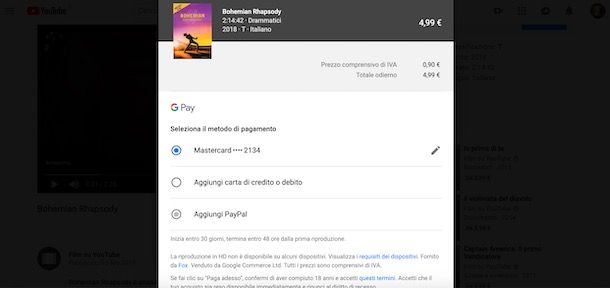 Pagare YouTube con Google Pay