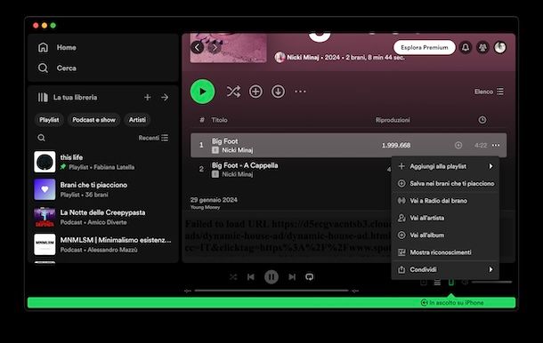 Come aggiungere canzoni alla Libreria di Spotify da PC