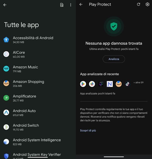 Altre verifiche sicurezza Android