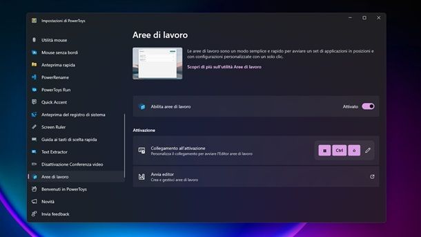 Microsoft PowerToys Aree di lavoro dual monitor