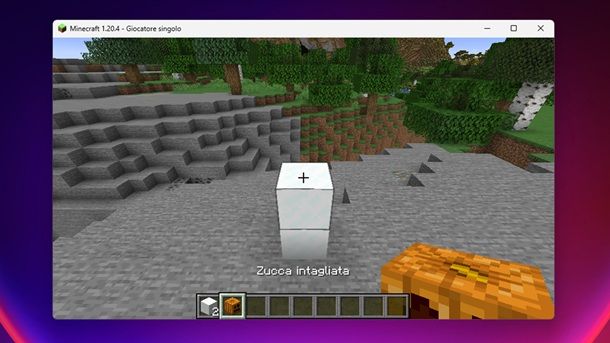 Zucca intagliata neve Minecraft