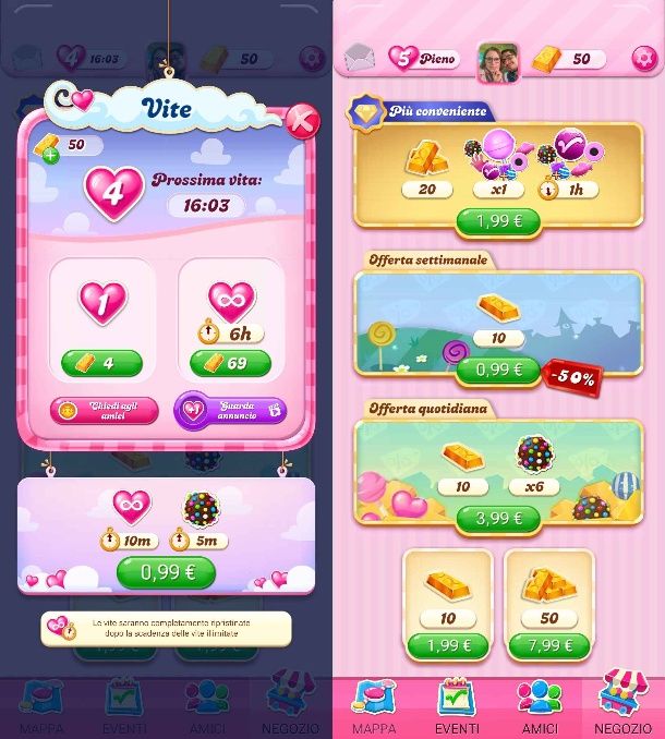 Sbloccare livelli Candy Crush saga a pagamento