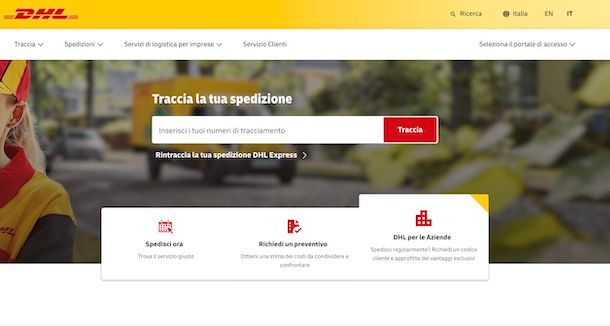 Sito Web di DHL