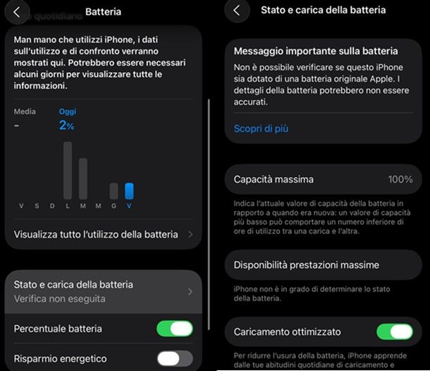 Stato batteria iPhone