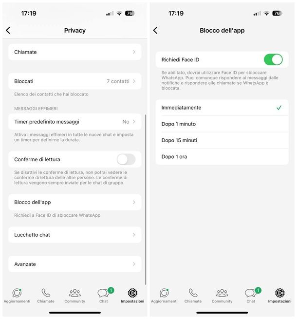 Come mettere il Touch ID su WhatsApp
