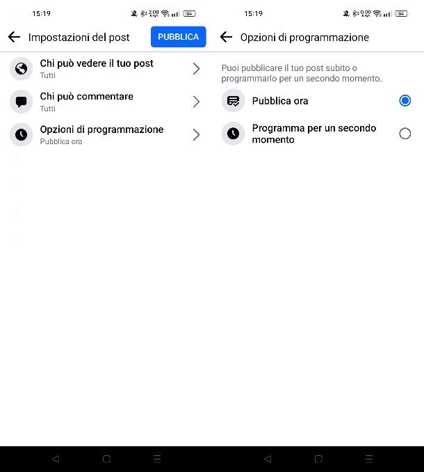 Come programmare un post su una pagina Facebook