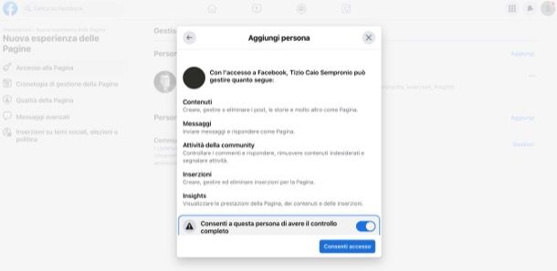 Nominare amministratore Pagina Facebook