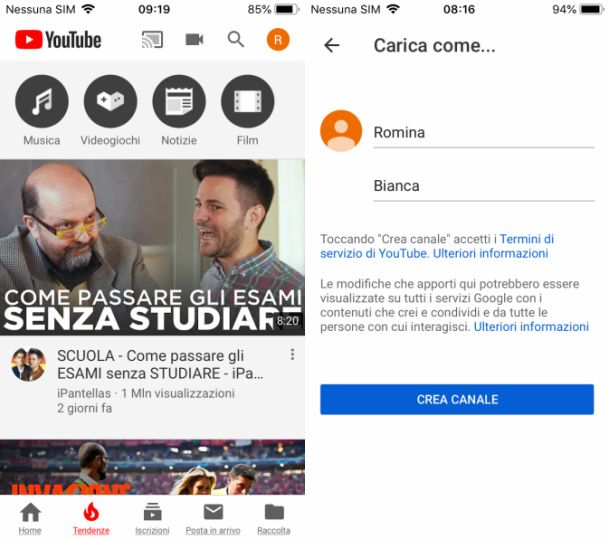 Canale Youtube