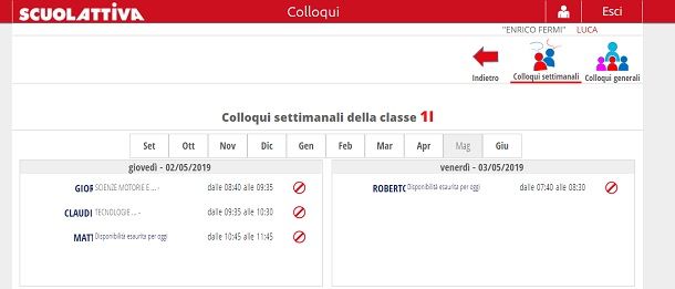 Colloqui registro elettronico