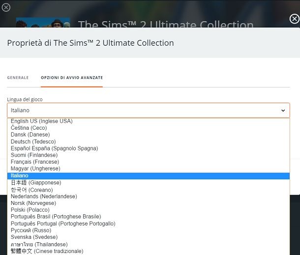 Come cambiare lingua su The Sims 2