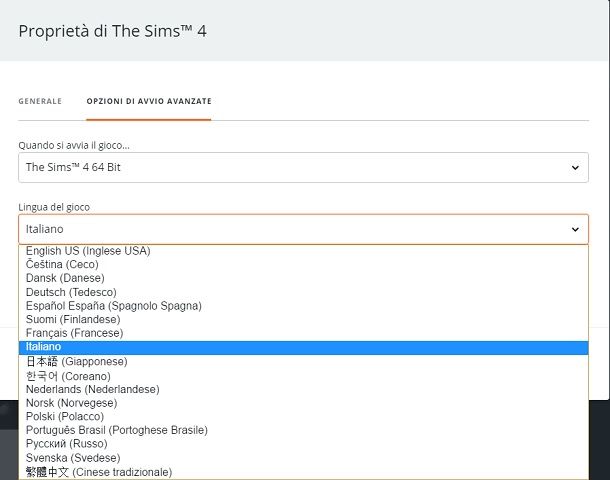 Come cambiare lingua su The Sims 4