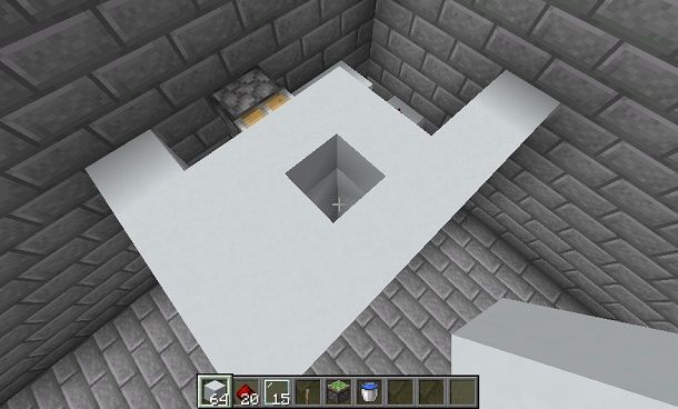 Costruzione serbatoio doccia Minecraft